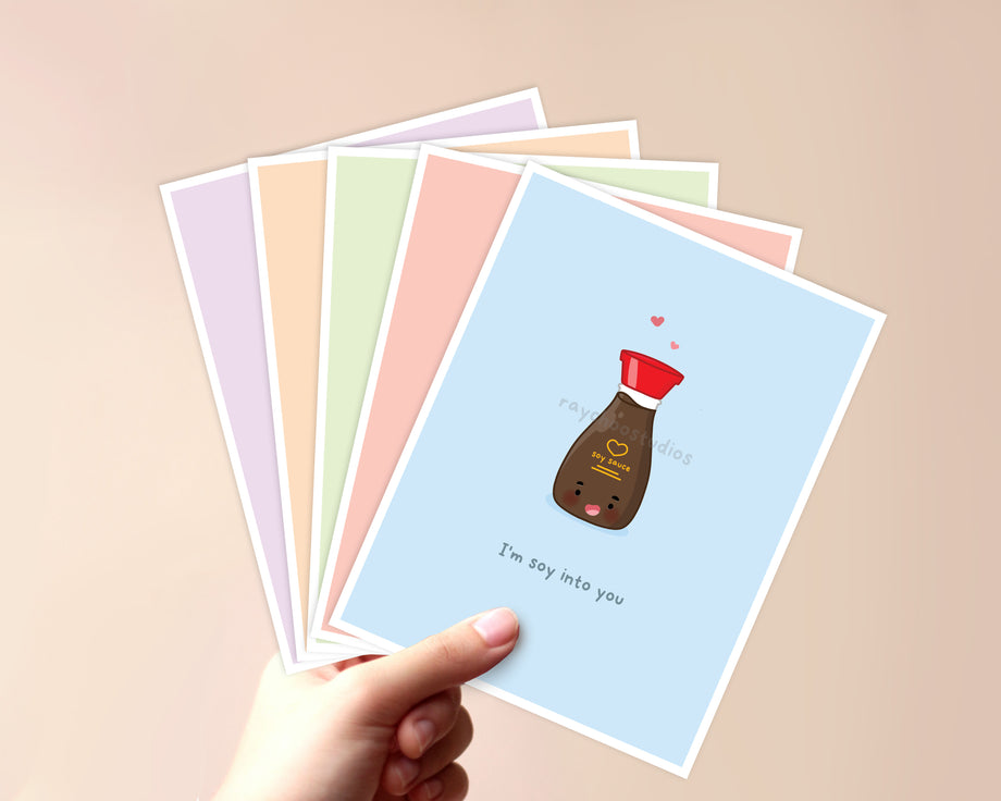 Hey Hot Stuff Fun Play on Asian Foods. Cute Get Together Card