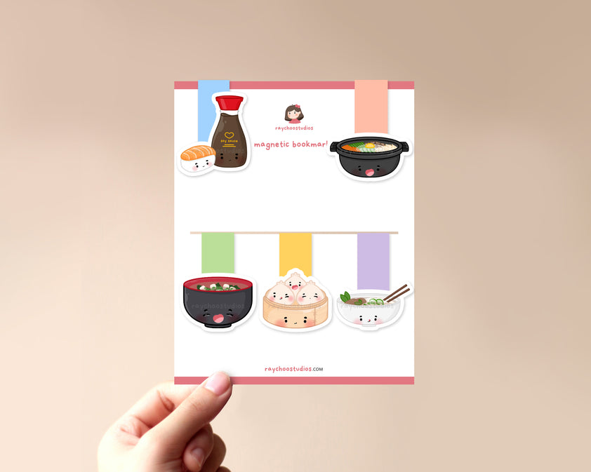 Asian Food Magnetic Bookmark Set